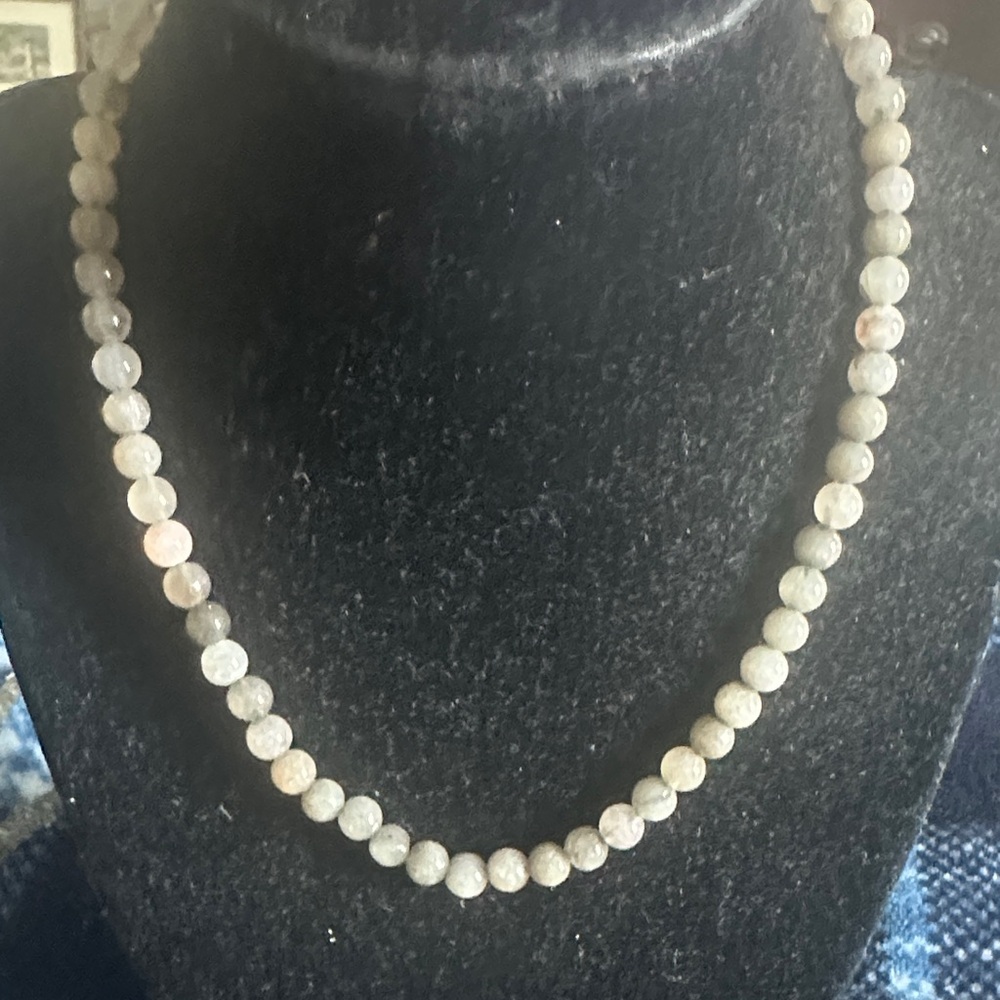 Elegant Gray Beaded Necklace
